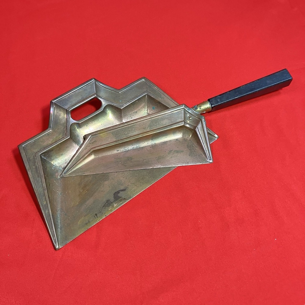 Vintage Silent Butler / Copper & Wood / Pan & Scoop / Crumb Catcher / Flaws